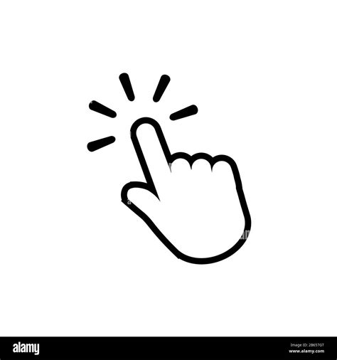 Clicking finger icon. Line hand pointer symbol Stock Vector Image & Art ...