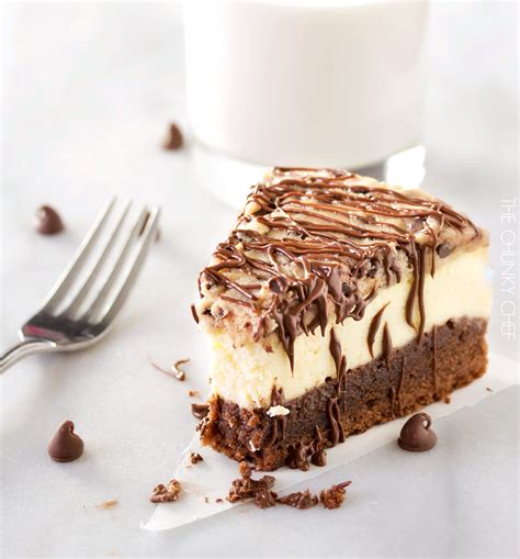 Brownie Bottom Cookie Dough Cheesecake - The Chunky Chef