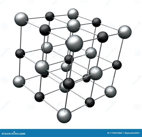 Crystal Structure. Sodium Chloride Rock Salt. 3D Illustration Stock ...