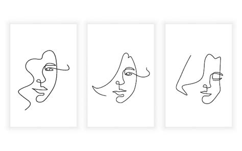 Premium Vector | One line art woman face drawing abstract minimal