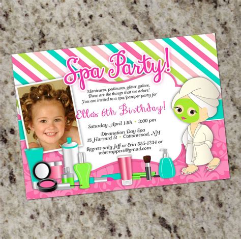 Pamper Birthday Party Invitations Spa Party Invitation - Etsy | Spa party invitations, Kids ...