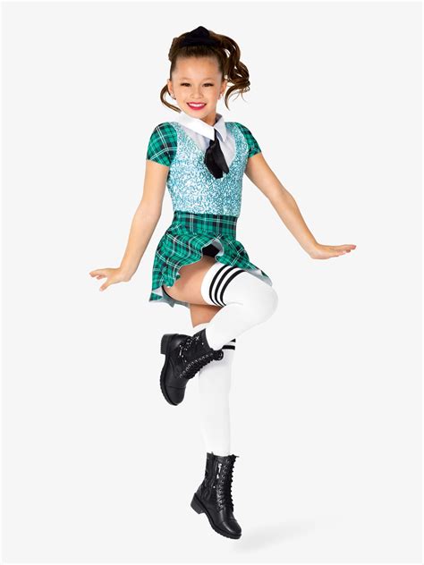 Girls Performance Plaid and Sequin School Uniform Costume Set | Gracie ...