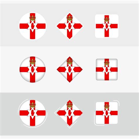 Northern Ireland flag icons set, vector flag of Northern Ireland ...