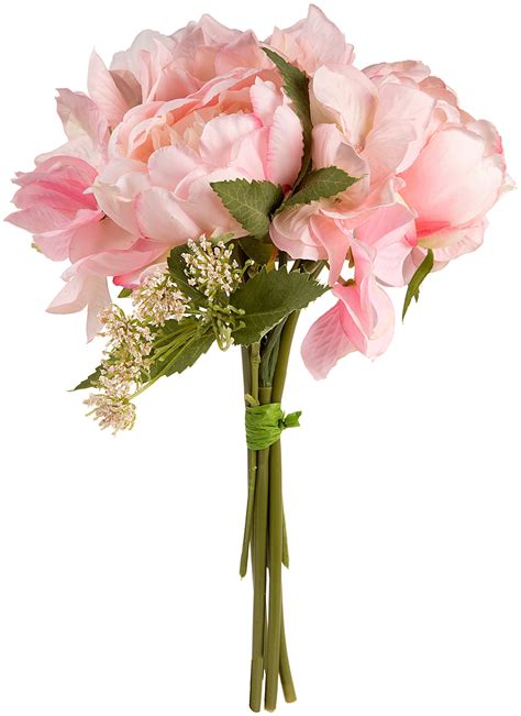 Peony & Hydrangea Bouquet 11"-Light Pink - Walmart.com