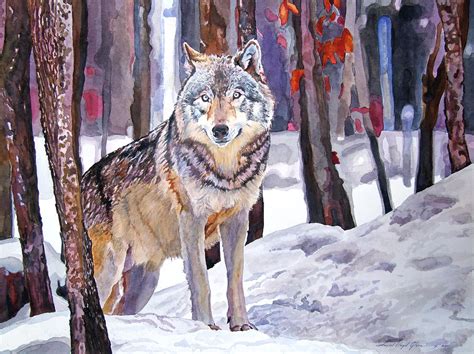 The Lone Wolf Painting by David Lloyd Glover - Pixels