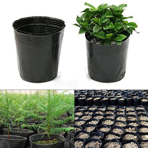 100PCS/Set Nursery Pots Plastic Seedlings Planter Round Seed Starting Pot Flower Plant ...