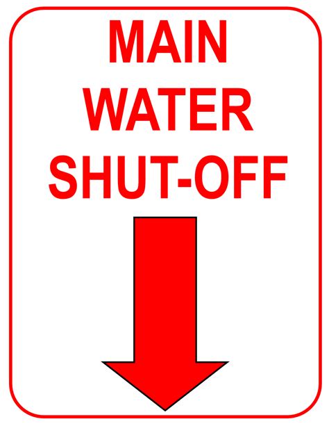 Ace Plumbing - Free Water Shut-off Valve Signs