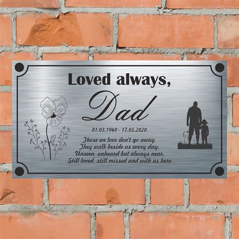 Memorial Plaque Dad Design Aluminium Sign Personalised | Etsy