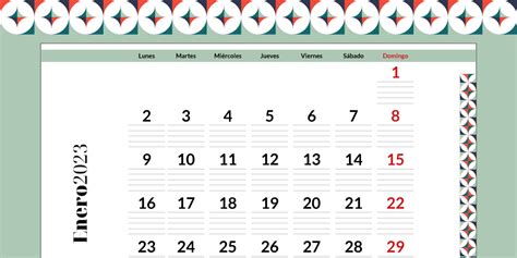 📆 Calendario Enero 2023 PDF GRATIS para imprimir