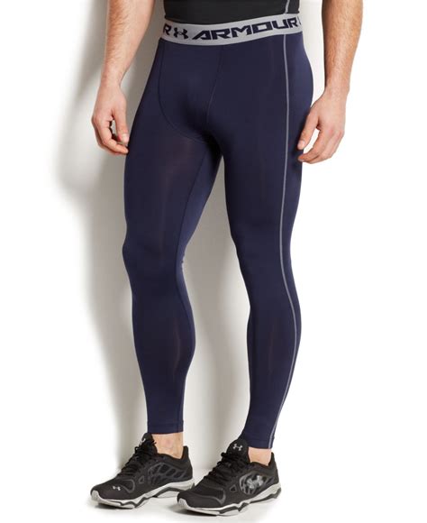 Under armour Men's Heatgear Armour Compression Leggings in Blue for Men | Lyst