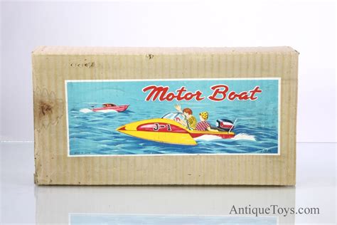 Boat Toy Battery Op with Outboard *SOLD* – AntiqueToys.com – Antique Toys for Sale