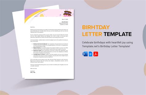 Birthday Letter Template in Word, PDF, Google Docs - Download ...