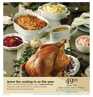 Publix Deli Turkey Dinner Fully Cooked Thanksgiving 2019 - $49.99 ...