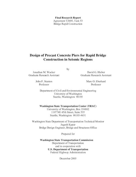 (PDF) Design of Precast Concrete Piers for Rapid Bridge ...Incorporating precast concrete ...