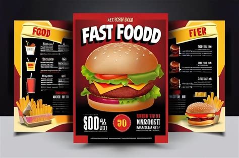 Premium Photo | Fast food flyer design vector template in A4 size ...