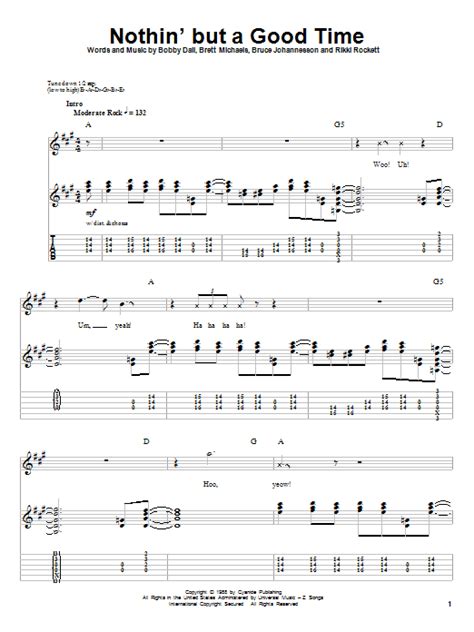 Nothin' But A Good Time by Poison - Guitar Tab Play-Along - Guitar ...