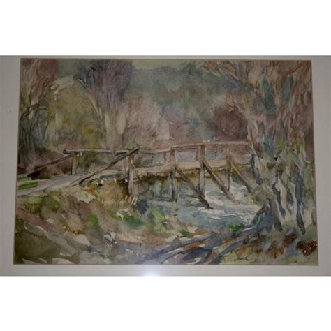 Original Old Bridge Watercolor Painting | Chairish