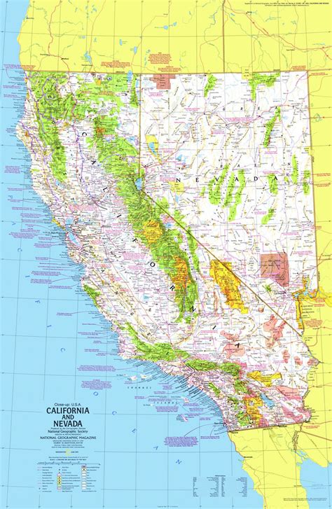 California And Nevada Map 1974 Side 1 | Maps.com.com