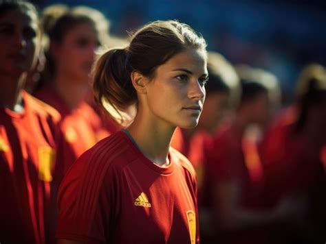 Premium AI Image | Spain women national football team victory