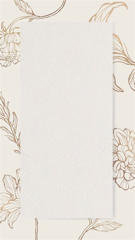 Premium Vector | Rectangle paper on floral outline background mobile ...