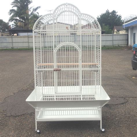 X-Large Parrot Aviary Bird Cage Perch Roof Budgie On Wheels 183cm White A23 | Budtrol