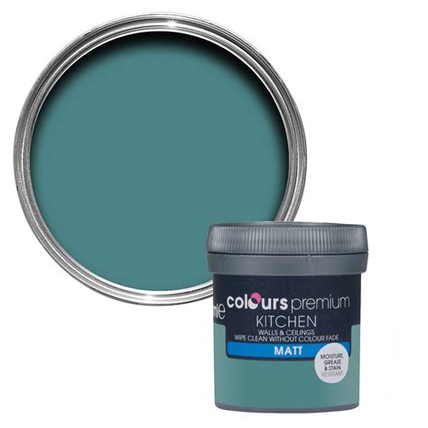 Colours Kitchen Barbados blue Matt Emulsion paint 0.05L Tester pot ...