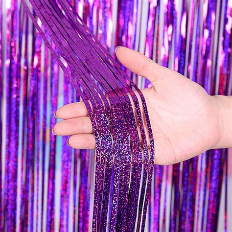 2021 2M Rose Gold Silver Rain Curtain Backdrop Foil Fringe Tinsel ...