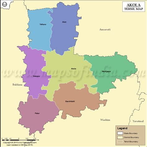 Akola Tehsil Map, Talukas in Akola