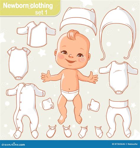 Baby clothes set stock vector. Illustration of newborn - 87365646