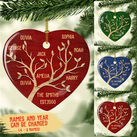 Personalized Ceramic Christmas Ornaments - Family Tree - Christmas ...