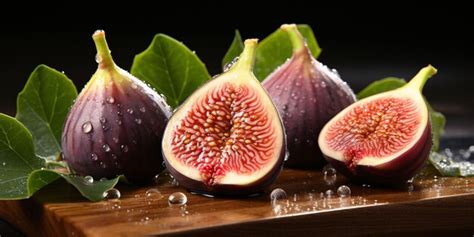 Premium AI Image | Fresh Figs with Water Drops Generative AI