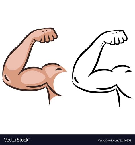 Strong muscle arm sketch line vector. Male powerful arm flex silhouette. Download a Free Preview ...