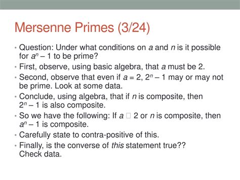 PPT - Mersenne Primes (3/24) PowerPoint Presentation, free download ...