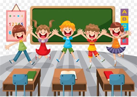 Student school classroom education illustration - cartoon elementary ...