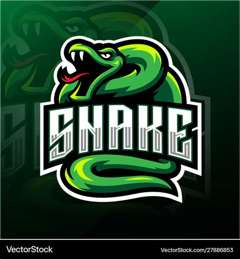 Green snake esport mascot logo design Royalty Free Vector