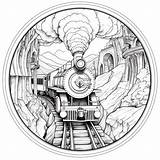 Tunnel Steam Train Coloring Page  Nation sketch template