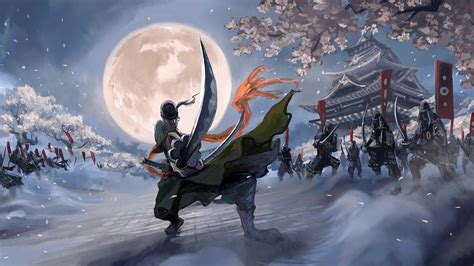 One Piece A Man With Sword Fighting With Background Of Moon 4K HD Anime ...