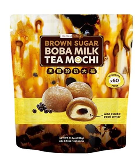 Buy Tropical FieldsBrown Sugar Boba Milk Tea Mochi, 31.8oz Online at ...