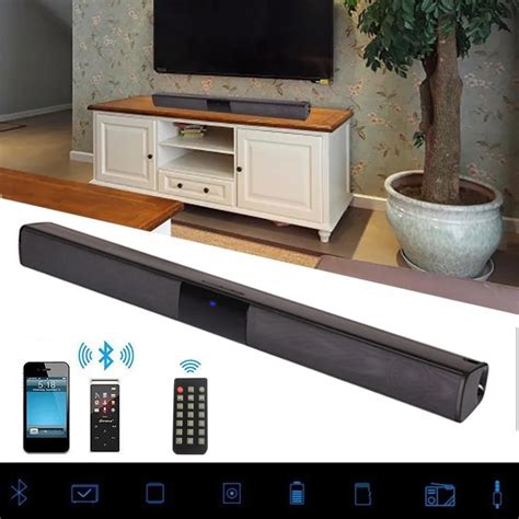 20W Wireless Bluetooth Soundbar Stereo Speakers Hifi Home Theater TV ...