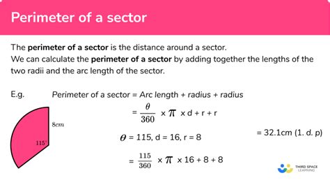 Perimeter Of A Sector - GCSE Maths - Steps, Examples & Worksheet