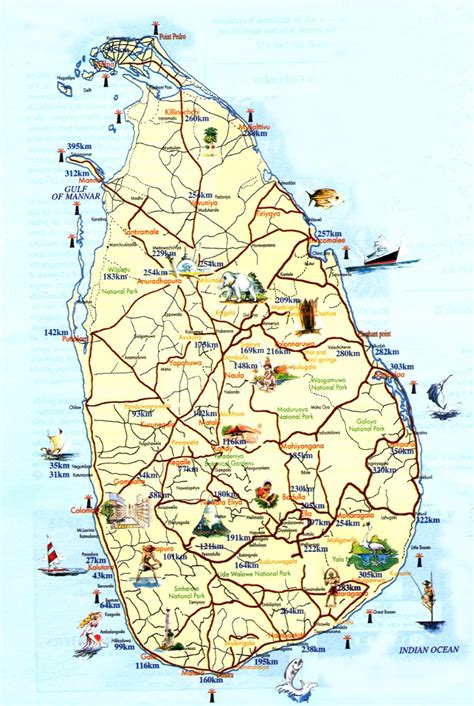 Detailed tourist map of Sri Lanka. Sri Lanka detailed tourist map ...