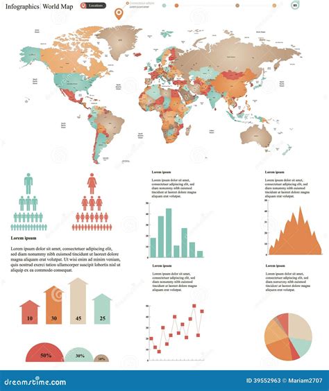 World Map Infographics Stock Vector - Image: 39552963