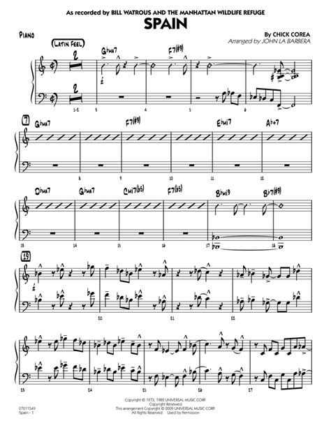 Chick Corea Spain Brent Edstrom) Sheet Music Notes, Chords Download ...