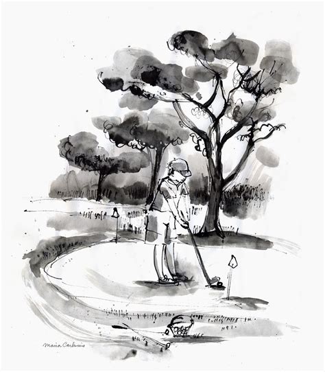 the art inside: Sketching at the golf course.