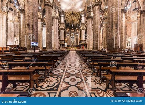 Duomo of Milan, Italy, Inside Architecture Editorial Image - Image of ...