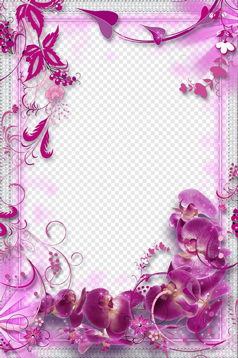 Purple Flower Border Design