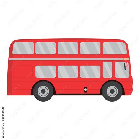 london red bus vector illustration isolated on white background Stock Vector | Adobe Stock