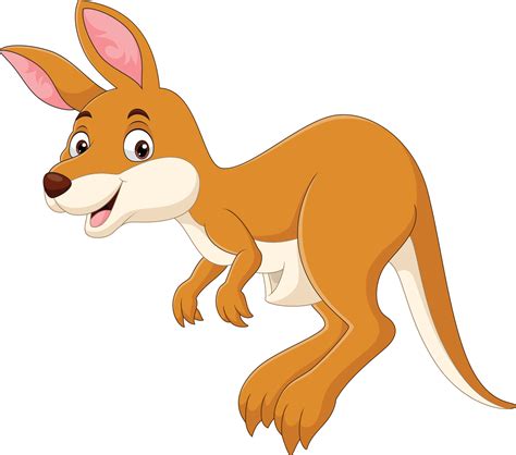 Cartoon cute little kangaroo jumping on white background 7152925 Vector Art at Vecteezy