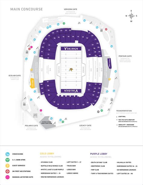 Minnesota Vikings | U.S. Bank Stadium Map / Seating Chart | Minnesota ...