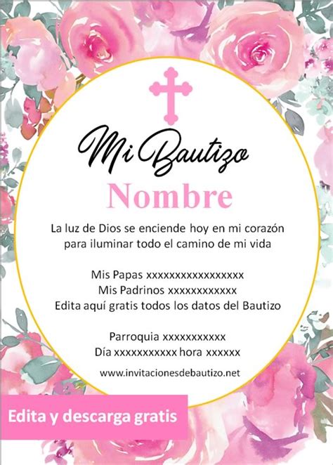 Las mejores invitaciones para bautizo de niña para editar【2020】